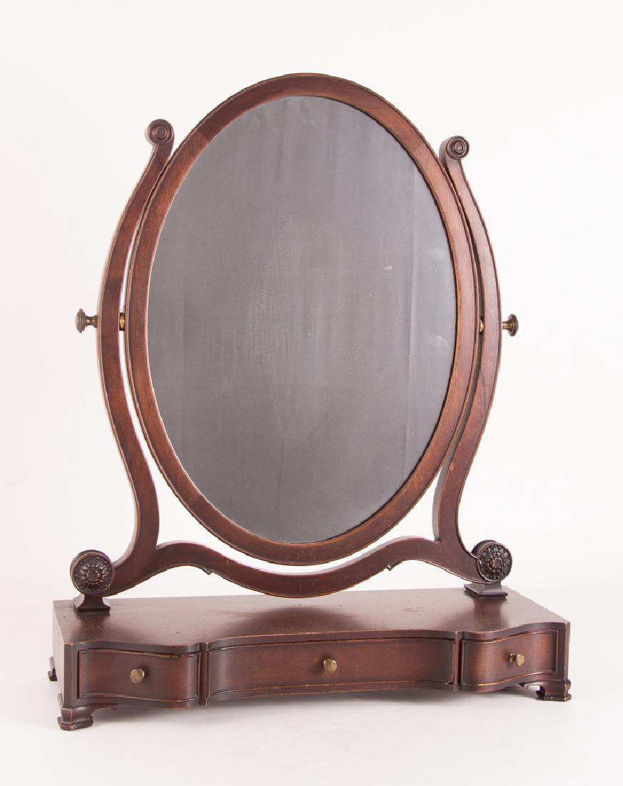 Hayden Company Shaving Mirror: Shaving mirror designed and made by the Hayden Company, mahogany, circa 1920, 19 by 25 inches.