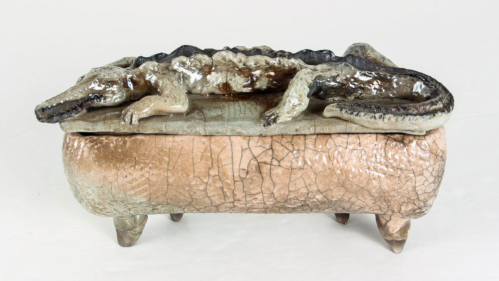 Ceramic Box with Alligator Top (1 of 7)
