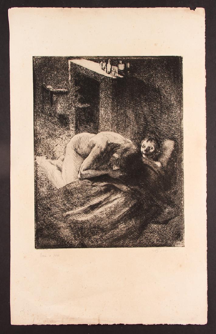 Paul-Albert Besnard 1886 etching La Misiere. (1 of 6)