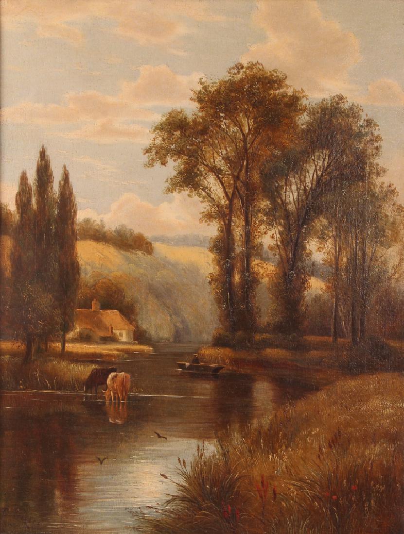Pair Charles Vickers Rural Scene Oil Paintings (1 of 10)