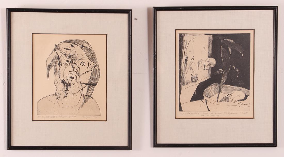 Two Abstract Etchings signed Hyman (1 of 10)