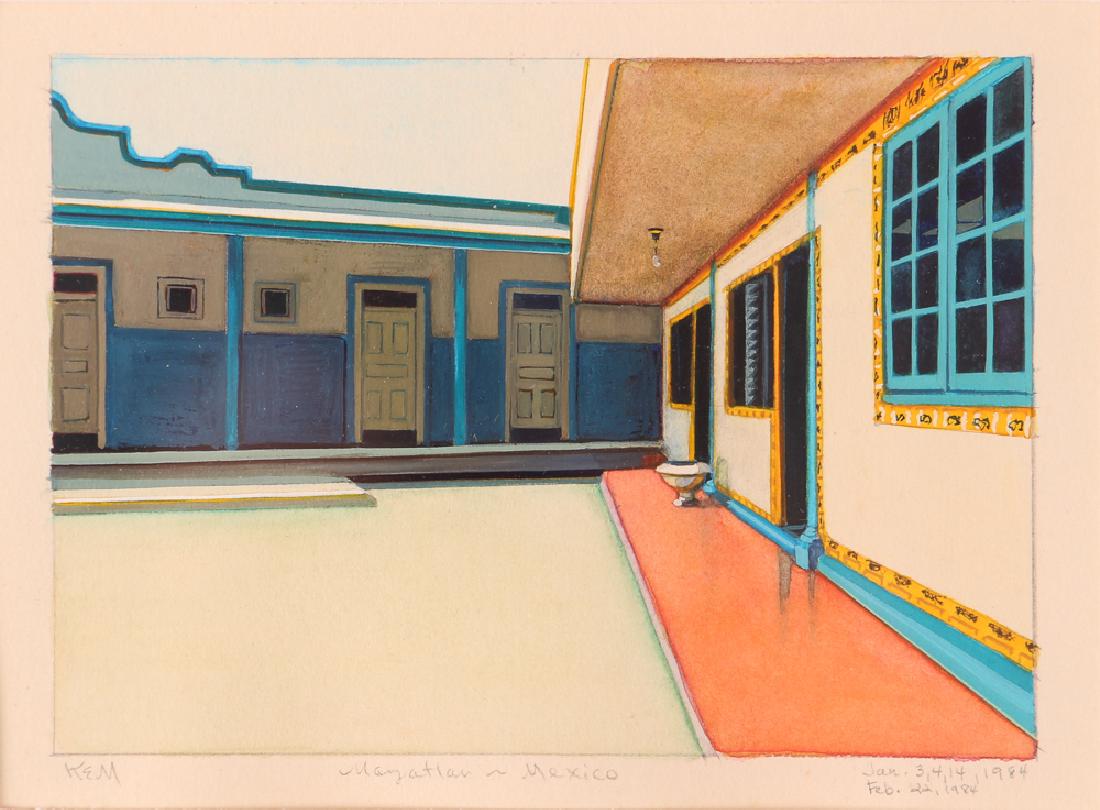 Kathleen E. Marshall 1984 watercolor "Mazatlan" (1 of 9)