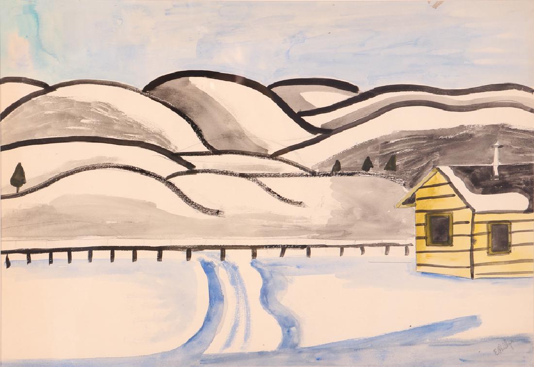 Esther Phillips Watercolor Snowy Mountain Landscape (1 of 6)