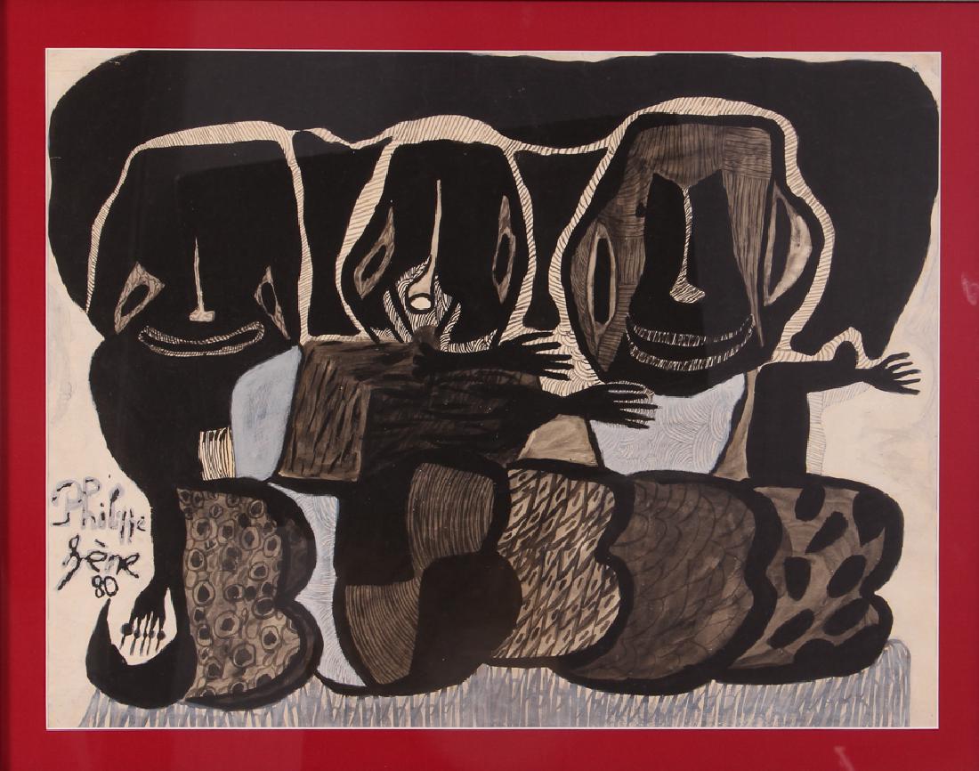 Philippe Sene Untitled Gouache Painting (1 of 7)