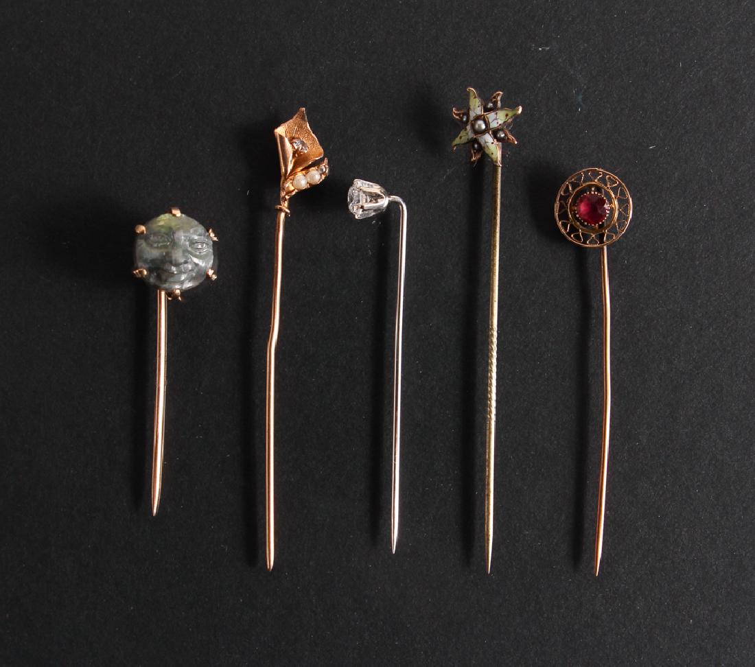 Assorted Gold and Semi Precious Stone Stick Pins (1 of 3)