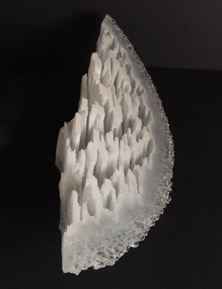 Mario Pare White Pate de Verre Arc glass sculpture (1 of 6)