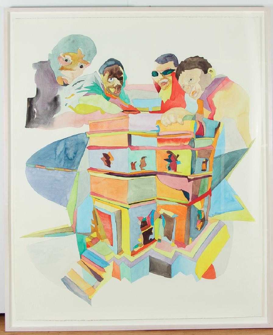 Santiago Cucullu watercolor Vampire Lisp, 2005: Cucullu, Santiago (Argentine, b. 1969); Vampire Lisp, 2005, watercolor on paper, 65.25 x 53.5 inches, Provenance: Perry Rubenstein Gallery, NY; A Pittsburgh Corporate Collection