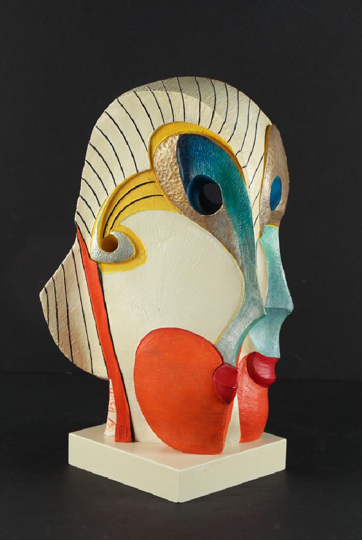 Helen Finch painted sculpture Cubist Head (1 of 10)