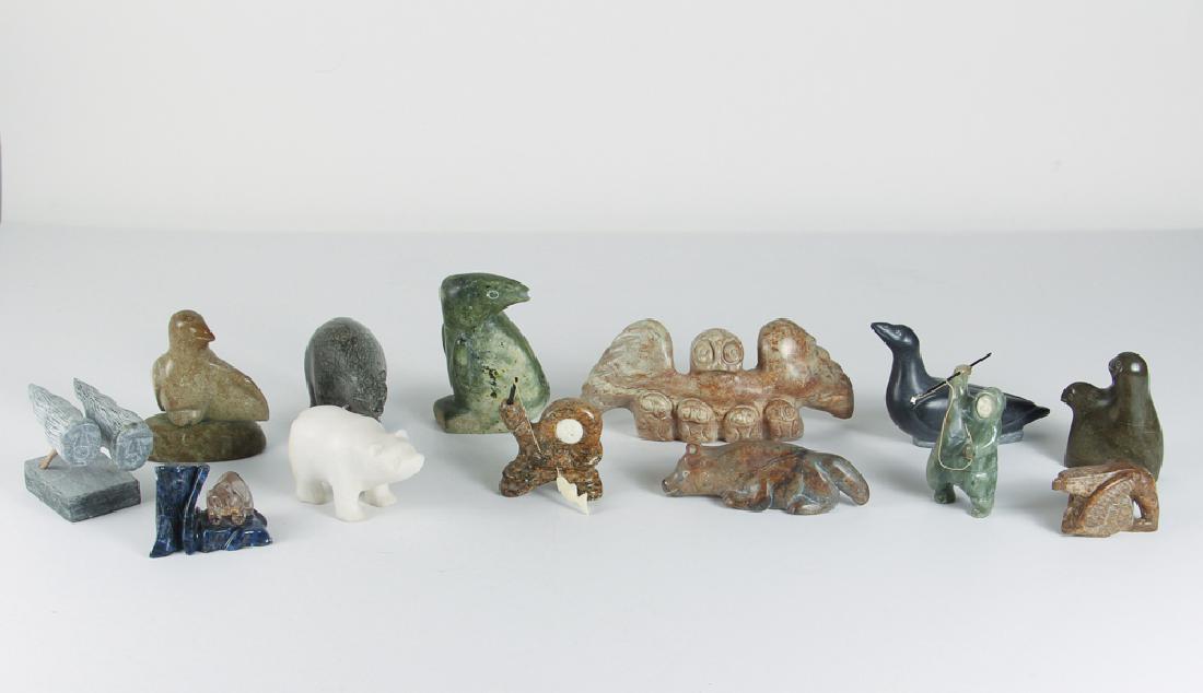 Large Group Inuit Stone Carvings (1 of 10)