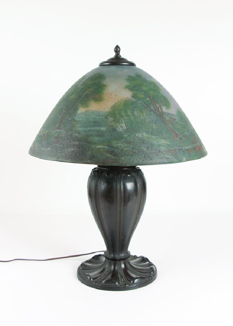 Antique Reverse Painted Lamp (1 of 10)