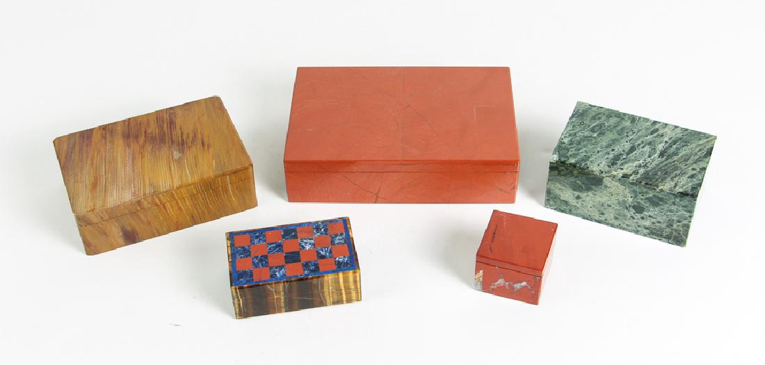 Five Vintage Italian Hardstone Boxes (1 of 5)