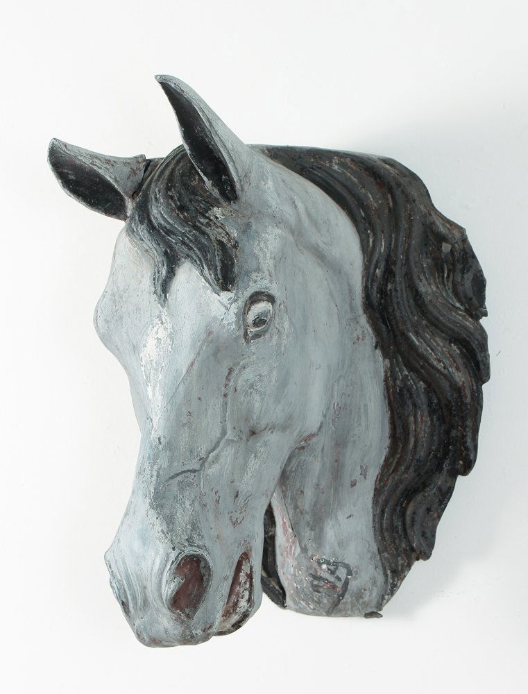 Reclaimed Painted Zinc Horse Head (1 of 7)