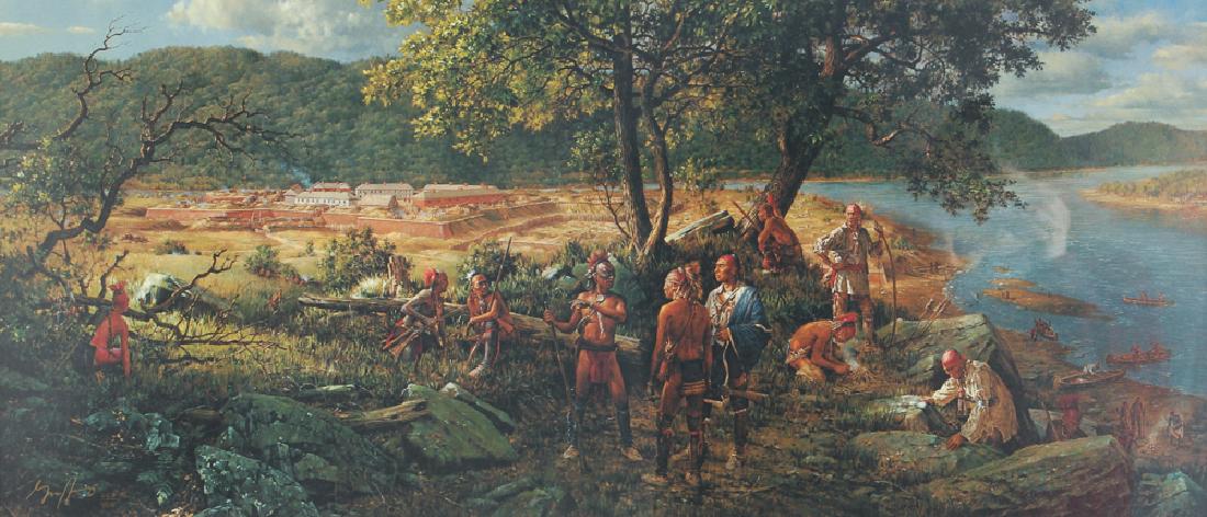 Robert Griffing signed litho Fort Pitt Under Siege, (1 of 3)