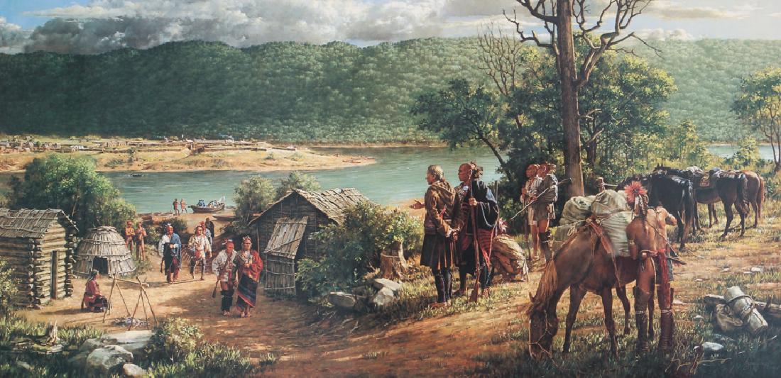 Robert Griffing signed litho Post & King Beaver at Fort (1 of 3)