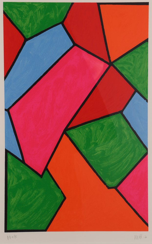 Mary Heilmann Autumn Wave 2012 Serigraph: Heilmann, Mary (American, born 1940), Autumn Wave, 2012, pencil signed and inscribed printers proof, 15 color screen print on Rives bfK, framed: 24 x 17 inches