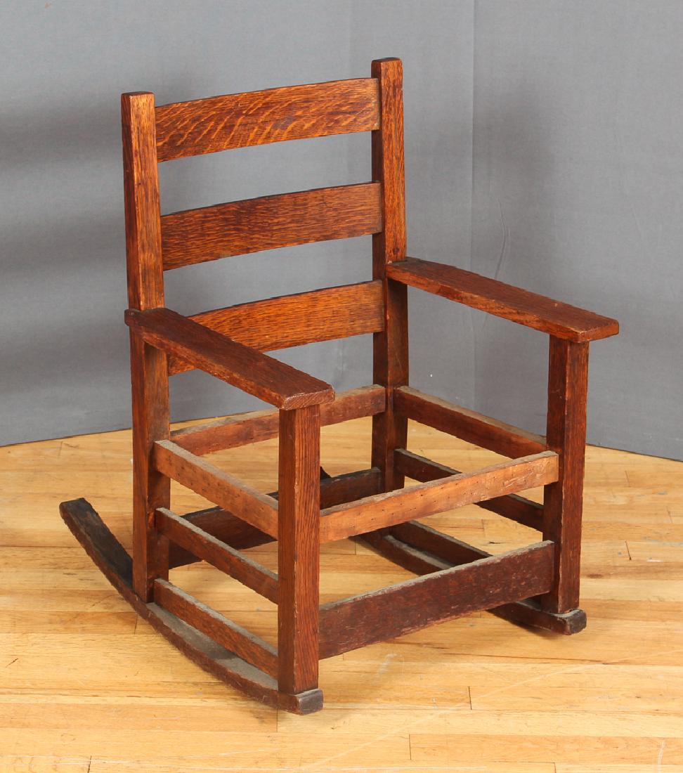 Gustav Stickley Child's Oak Rocker (1 of 7)
