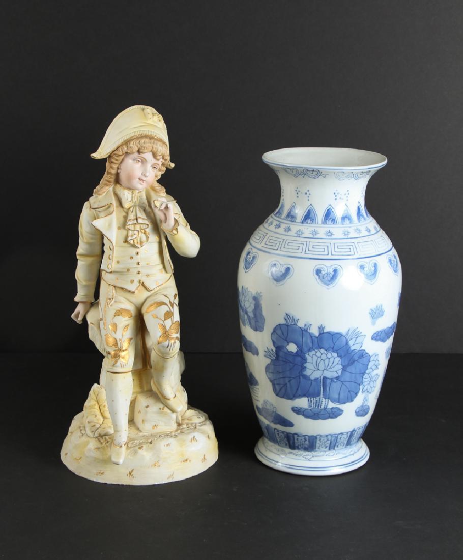 Large Victorian Bisque Figure and Chinese Vase (1 of 9)