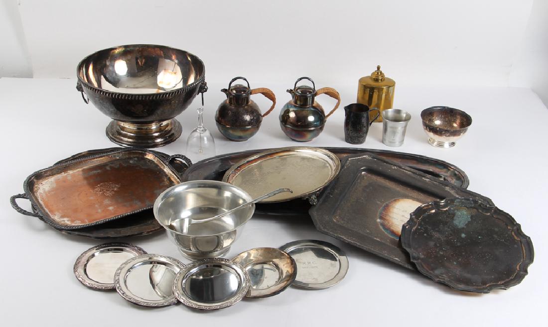 Large Group of Silver-plate, Brass, Pewter, Etc. (1 of 6)