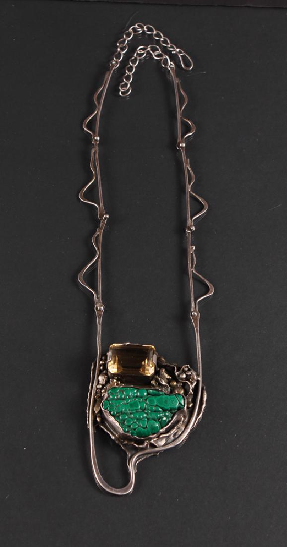 Don Marksz Sterling Citrine and Malachite Necklace (1 of 9)