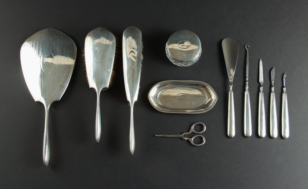 Large Eleven Piece Birks Sterling Silver Dresser Set Sep 16