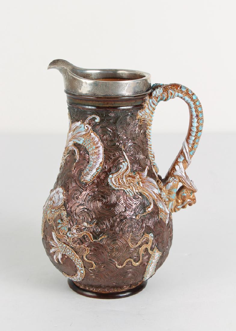 Doulton Lambeth Silver Spout Jug with Dragon (1 of 9)