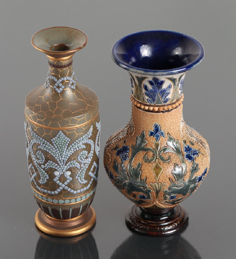 Doulton Lambeth Mosaic Vase and Tapestry Vase (1 of 8)