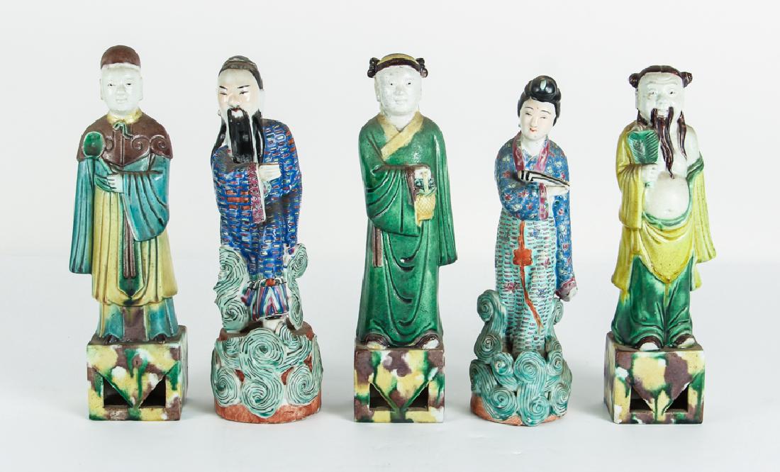 Five Chinese Figures Including Famille Rose (1 of 10)