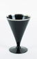 Six Black Glass and Platinum Trim Wine Glasses - 2
