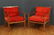 Pair Mid Century Modern Chairs with Finn Juhl Style Arm