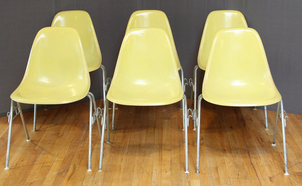 Six Herman Miller Mid Century Eames Shell Chairs (1 of 4)