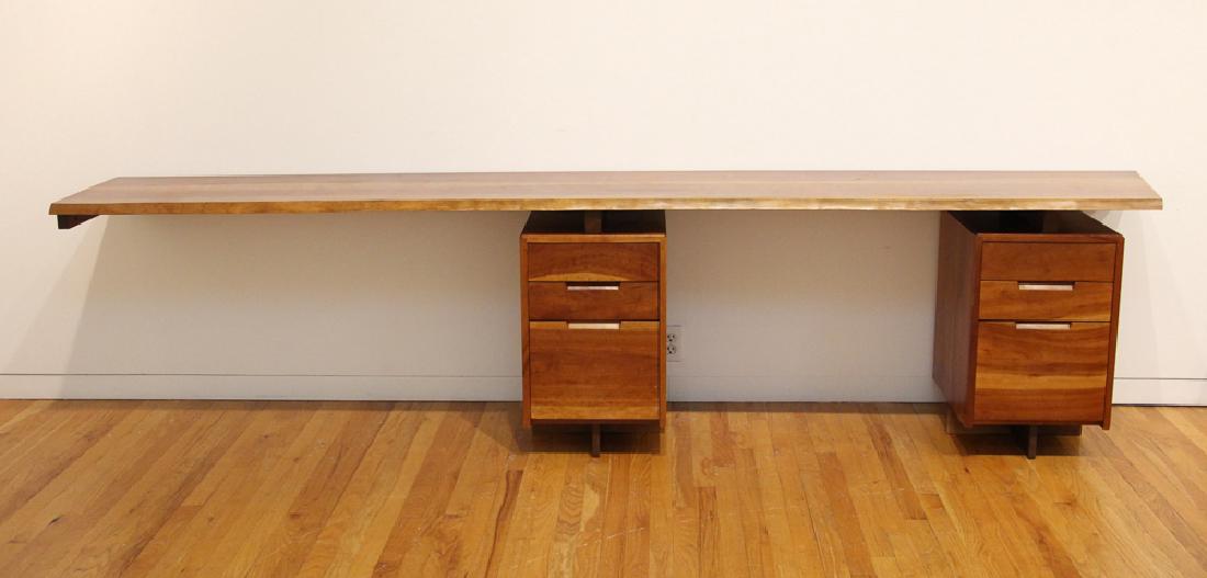 George Nakashima Important Double Pedestal cherry wood (1 of 10)