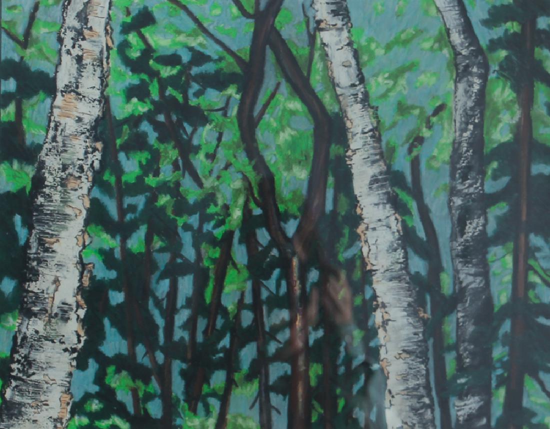 2 Anne Neely oil pastel landscapes: Neely, Anne Abercrombie (American, born 1946), Out the Studio Window and Side by Side, 1982, oil pastel, sheet size 22.5 x 30 inches,