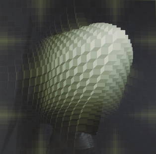Jean-Pierre Vasarely original serigraph: Yvaral (Jean-Pierre Vasarely), (French, 1934-2002), Structure Cubique, serigraph printed in colors, pencil signed and numbered 152/200, 24.5 x 24.5 inches, Published by Denise Rene, Paris with her bli