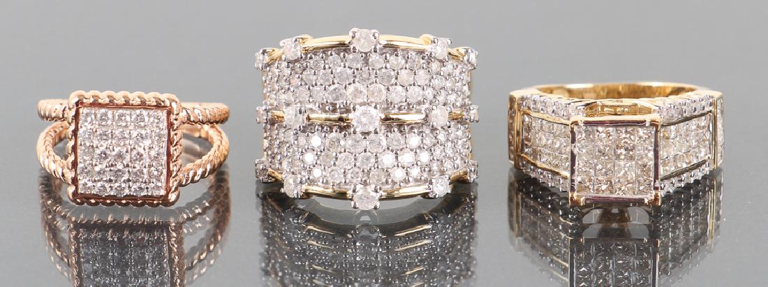 Three 14 K Gold and Diamond Rings (1 of 7)