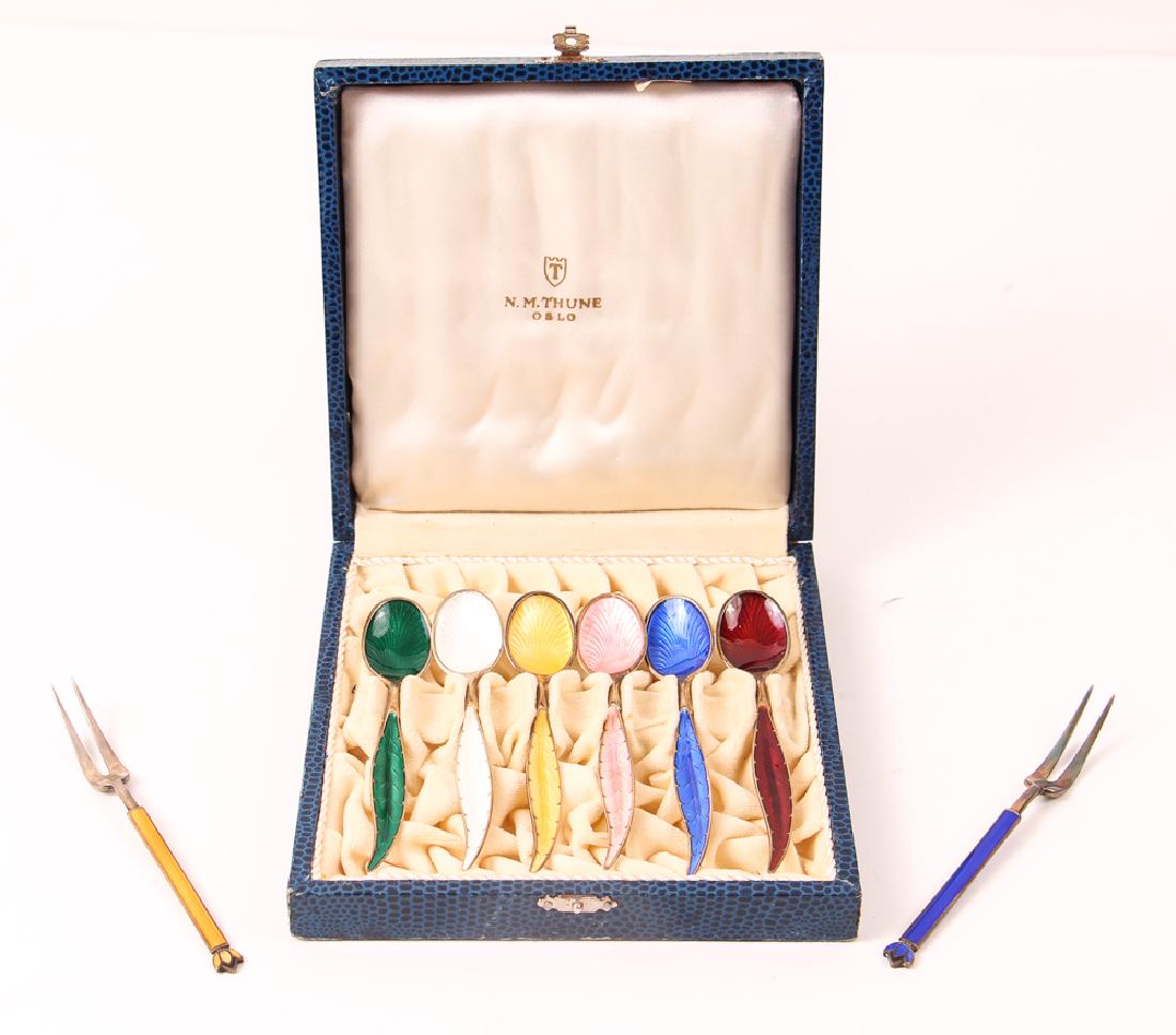 Norwegian Sterling and Enamel Demitasse Etc. (1 of 10)