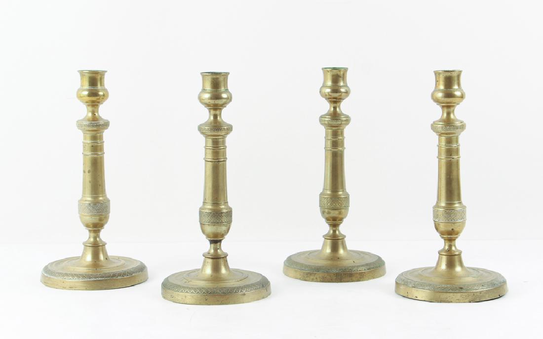 Set of Four Antique French Charles X Candlesticks (1 of 6)