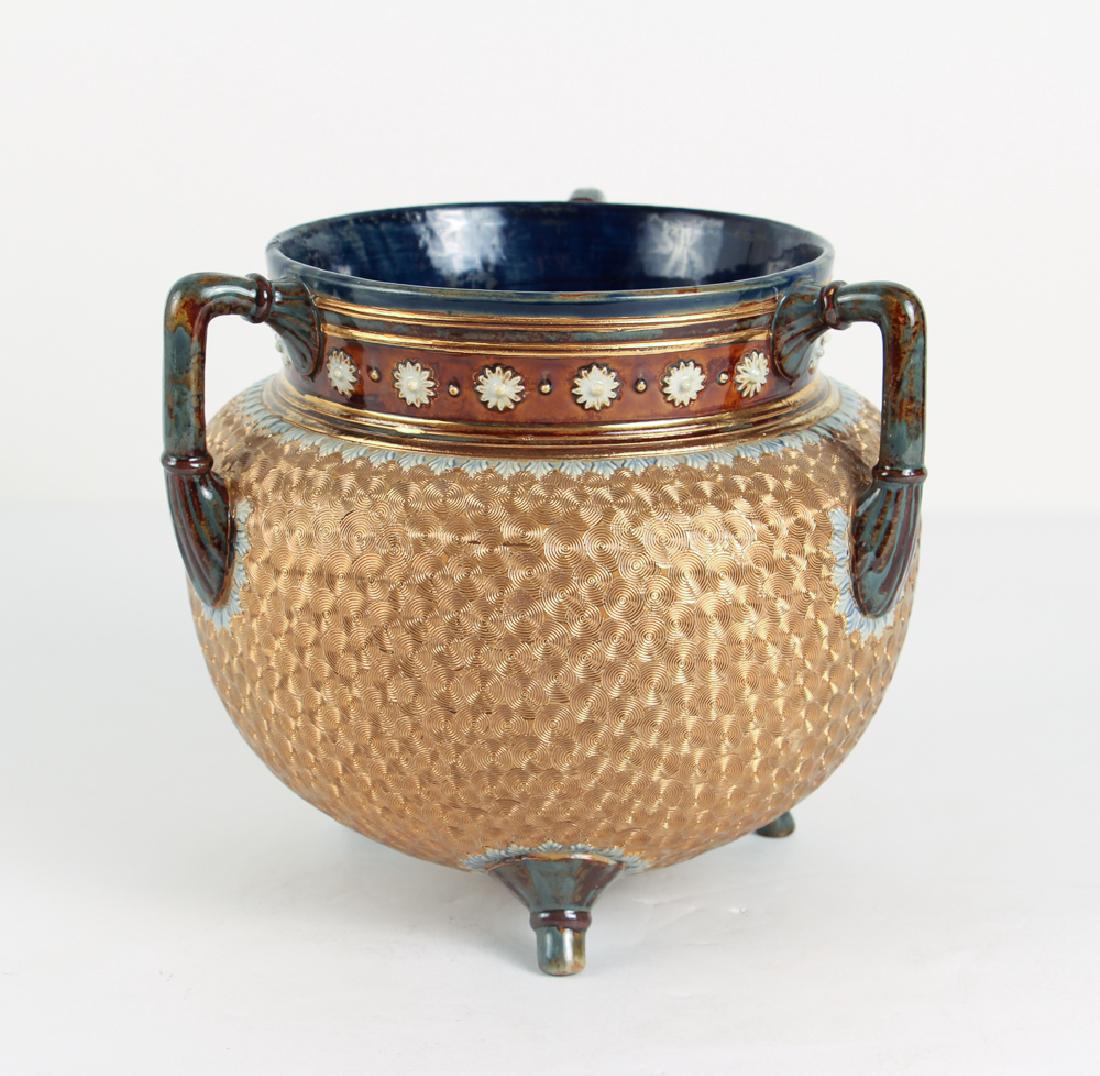 Doulton Lambeth Three Footed and Handled copper coil (1 of 6)