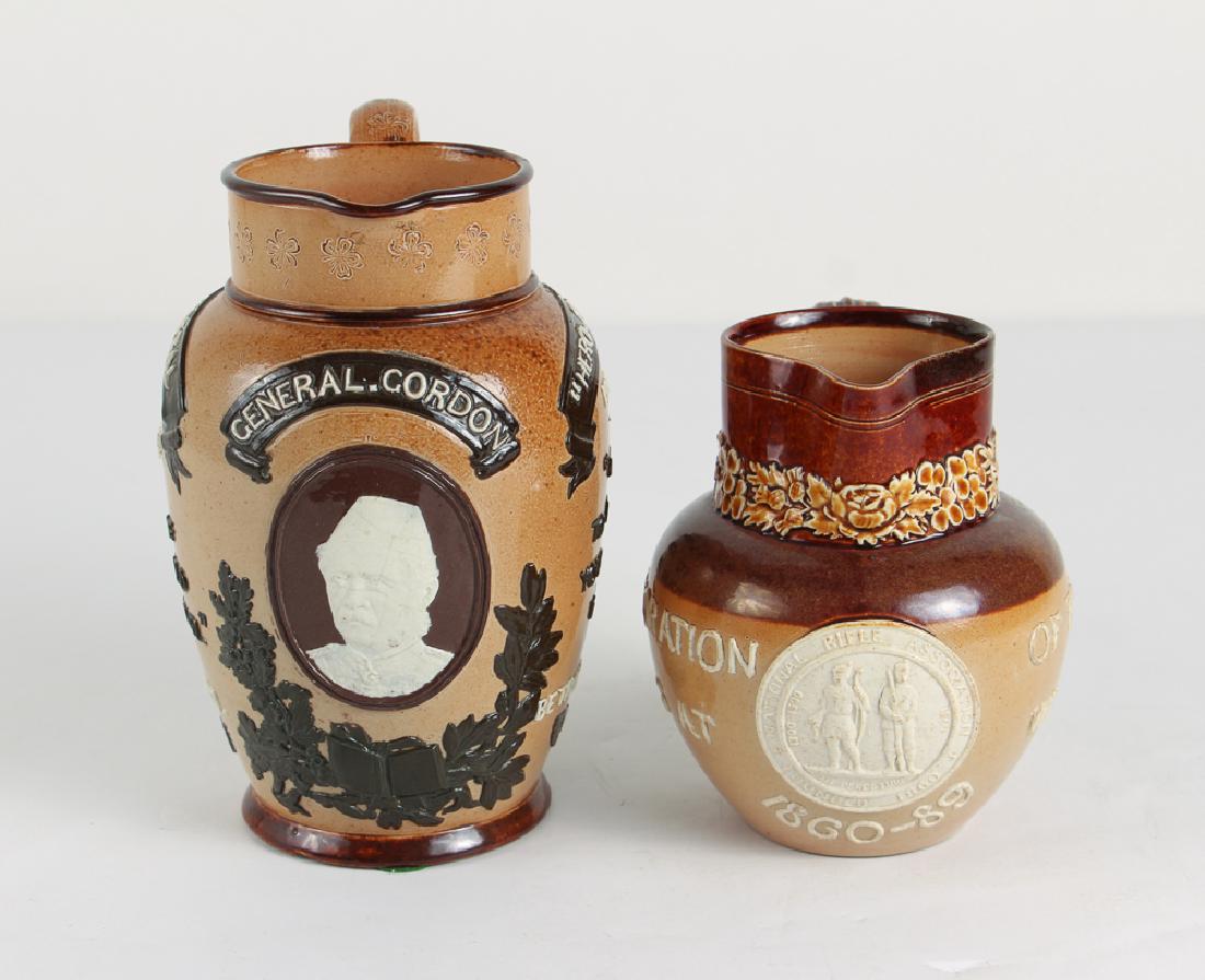2 Doulton Lambeth Commemorative Jugs, General Gordon (1 of 10)