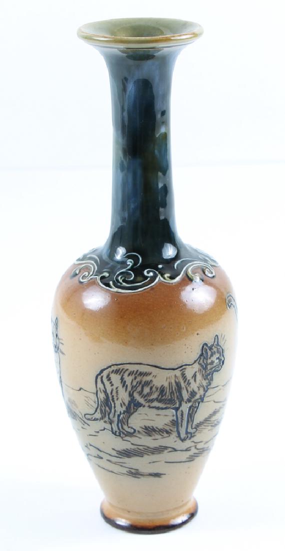 Doulton Lambeth Cats Bottle Vase by Hannah Barlow (1 of 8)