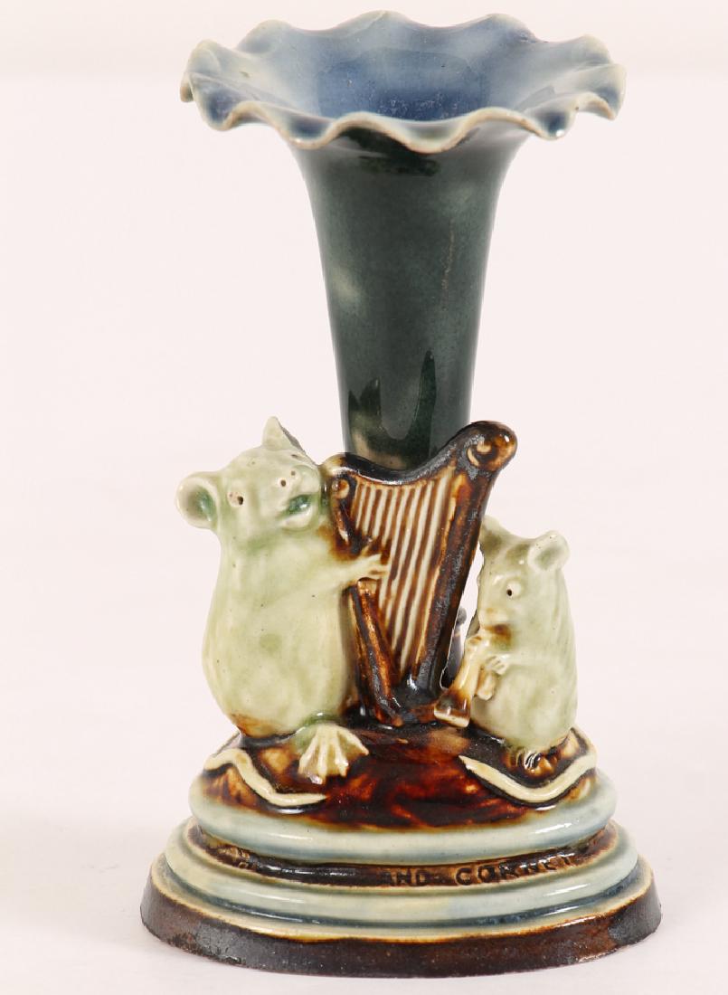 George Tinworth Mouse Musicians with Trumpet Vase: Doulton Lambeth by George Tinworth Mouse Musicians with Trumpet Vase, 1880 90, Stoneware, 5 1/2 x 3 1/4 inches, with GT monogram, George Tinworth (1843-1913) Tinworth was the most original talent and