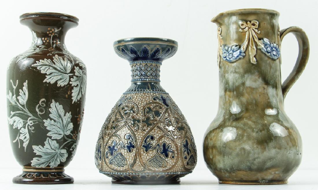 3 Doulton Lambeth, small Jug and 2 small Vases (1 of 11)