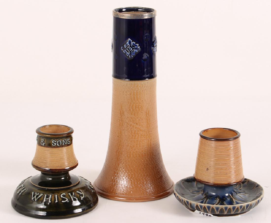 3 Doulton Lambeth pc.s Vase and 2 Match Strikers (1 of 7)