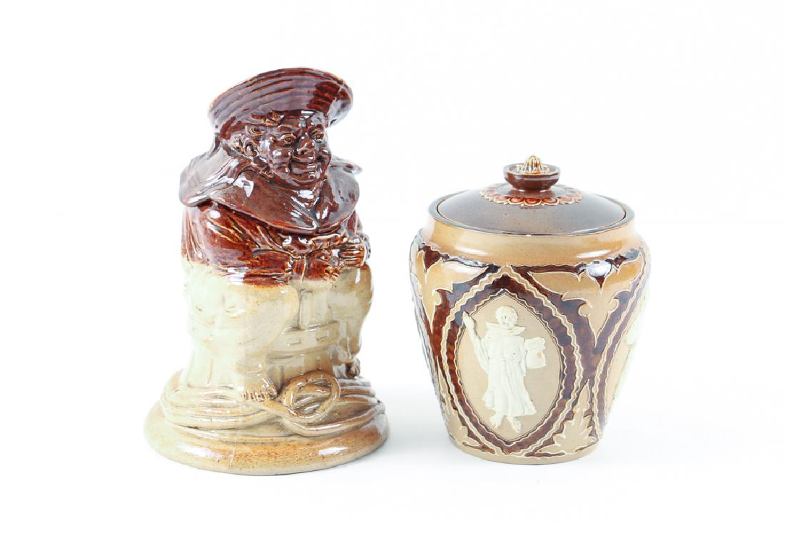 2 Doulton Lambeth Tobacco Jars, Joyous Monk and Toby (1 of 10)