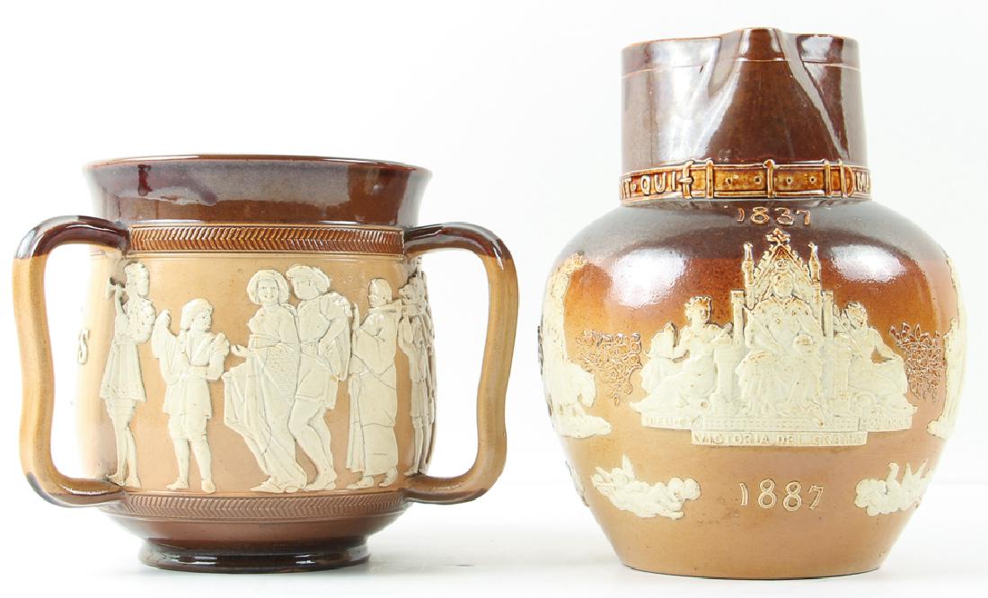 2 Doulton Lambeth Queen Victoria 50th and Motto Tyg (1 of 9)