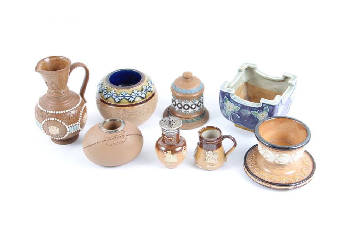 8 Doulton Lambeth smalls incl. Rugby Ball Match Holder, (1 of 1)