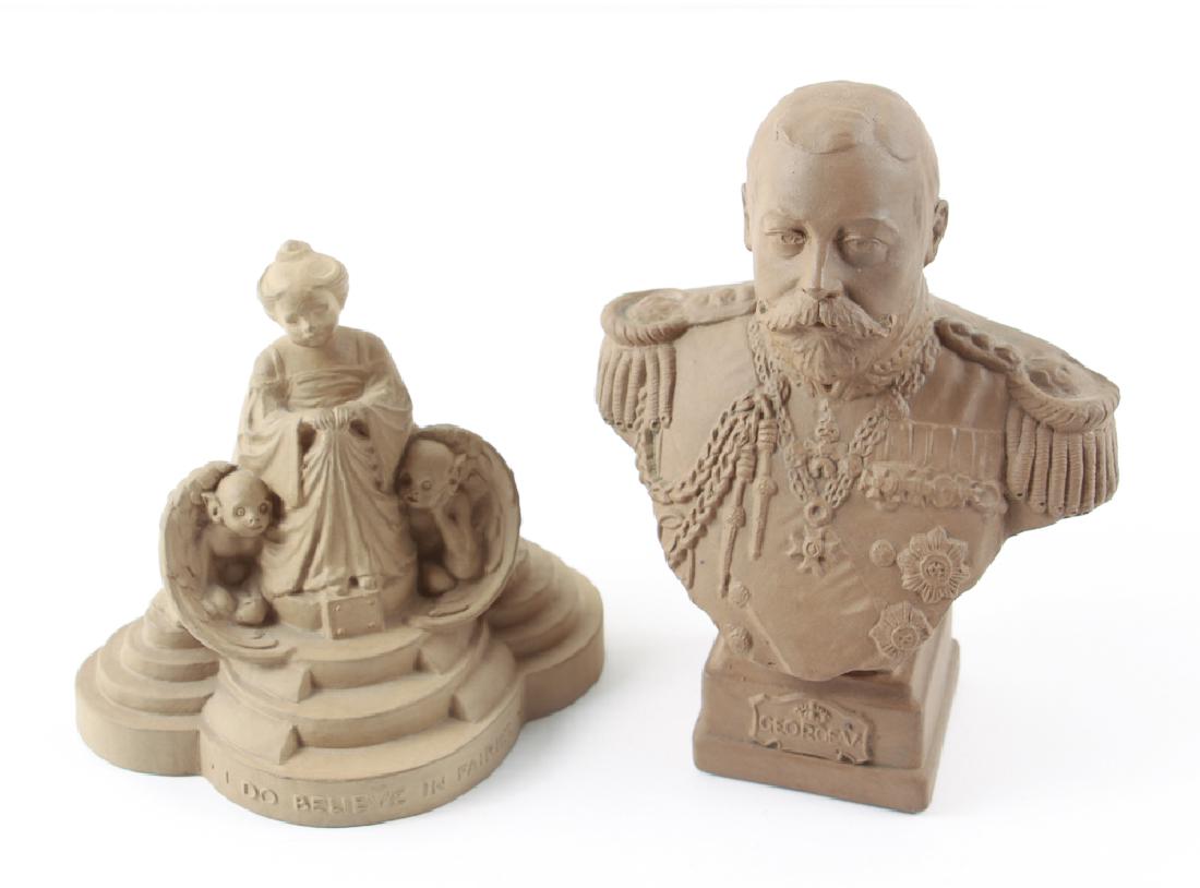 2 Doulton Lambeth small sculptures George V and Believe (1 of 10)