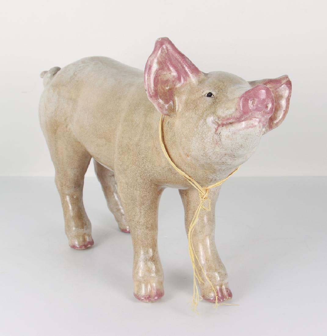 Ceramic Pig Garden Ornament (1 of 8)
