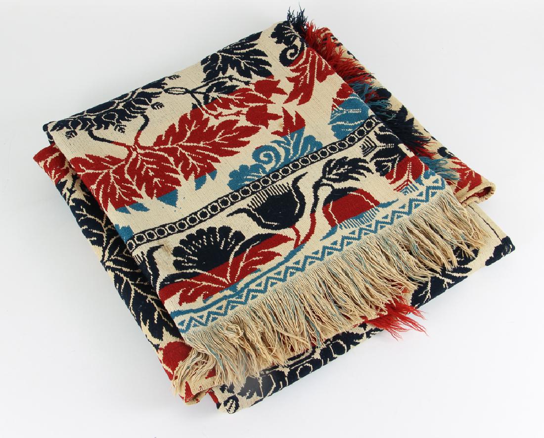 Antique Miami Ohio Blue and Red Coverlet (1 of 8)