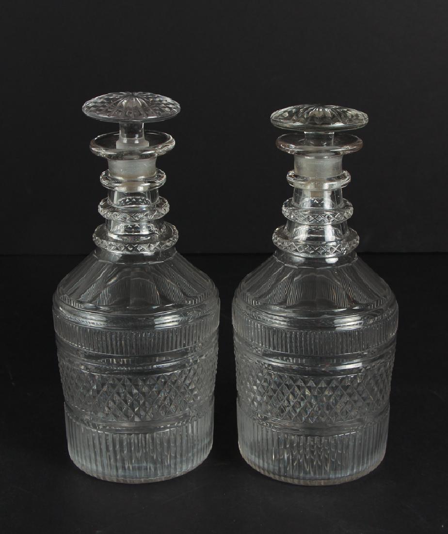 Pair 19th Century Anglo Irish Cut Glass Decanters (1 of 7)