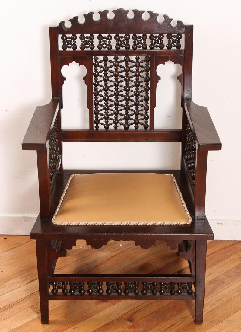 Anglo Indian Wood Carved Arm Chair (1 of 7)